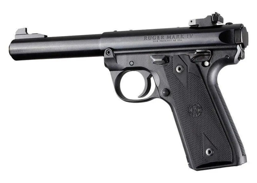 Hogue Grips Ruger 22/45 Mkiv Rubber Grip Panels Checkered with Diamonds Black Buy at Faith and Freedom Outdoors