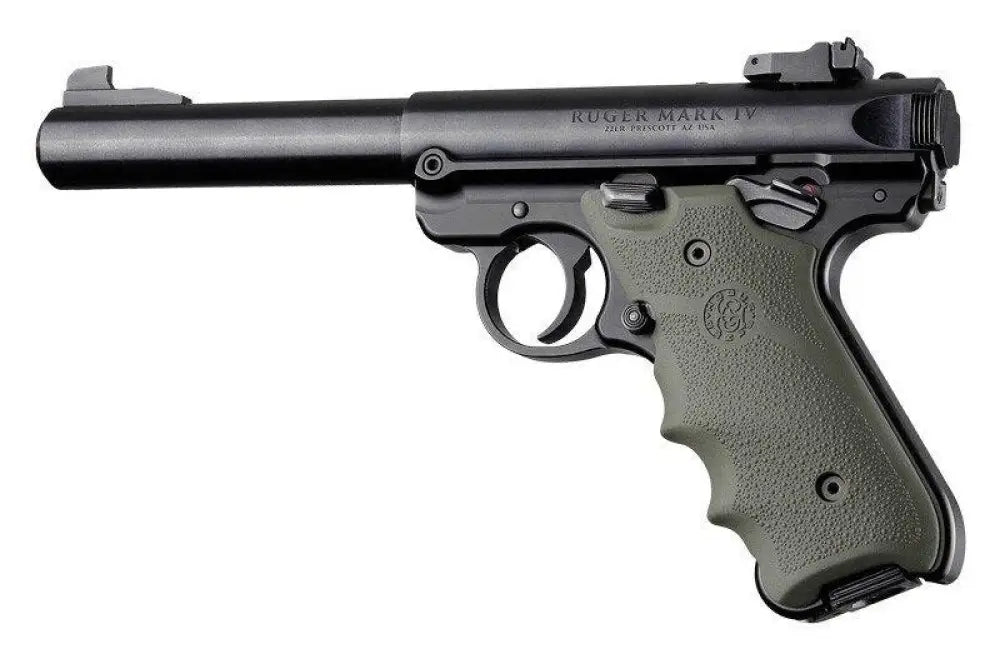 Hogue Grips Ruger Mkiv Rubber Grip with Finger Grooves Od Green Buy at Faith and Freedom Outdoors