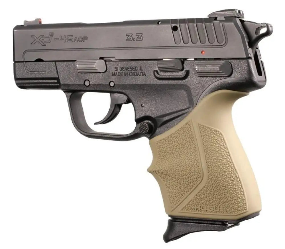 Hogue Grips Springfield Armory Xd-e 9mm/.45acp: Handall Beavertail Grip Sleeve - Fde Buy at Faith and Freedom Outdoors