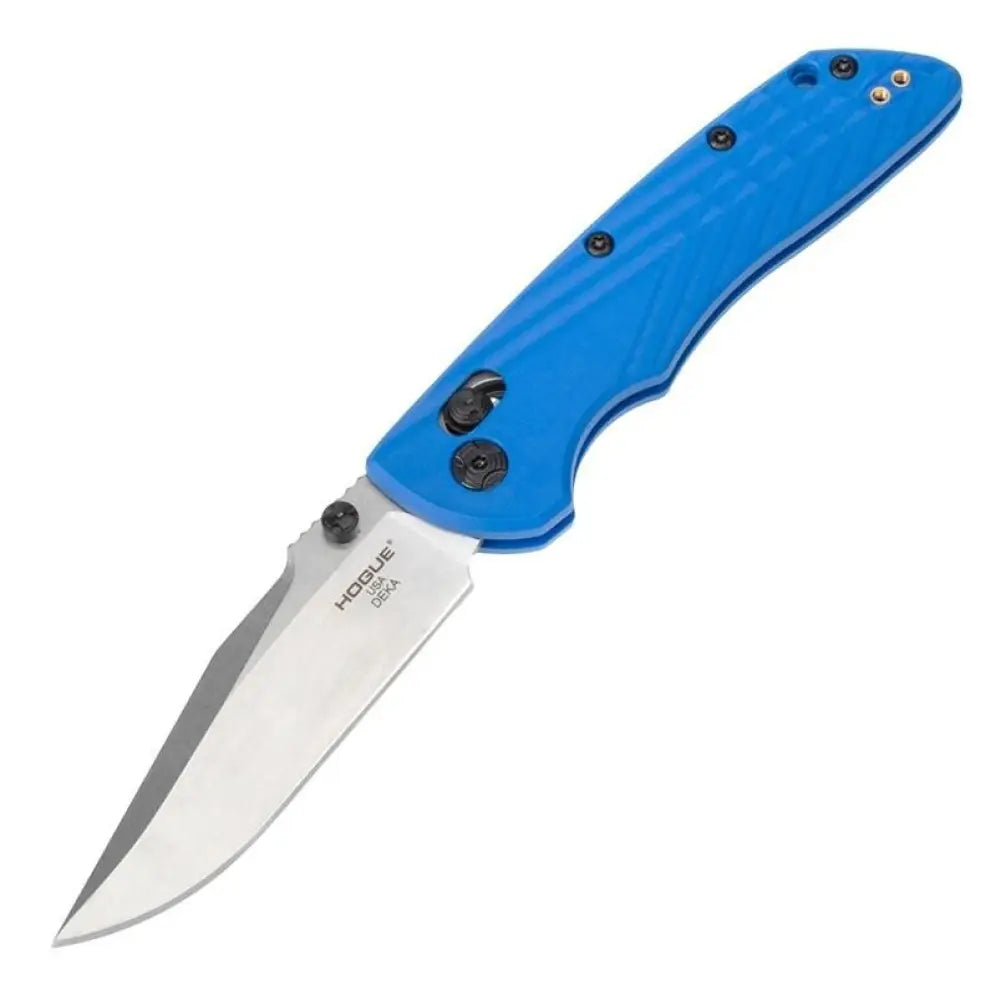 Hogue Knife Knives & Edged Tools|knives Deka Manual Folder 3 1/4’’ Clip Point Blade Blue and Silver Buy at Faith