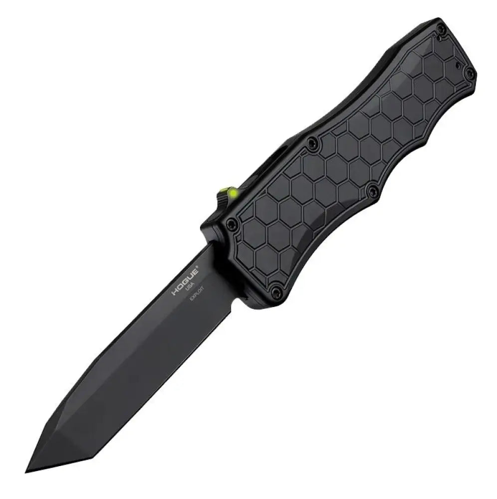 Hogue Knife Knives Exploit Otf Automatic 3-1/2’’ Tanto Blade Black Buy at Faith and Freedom Outdoors