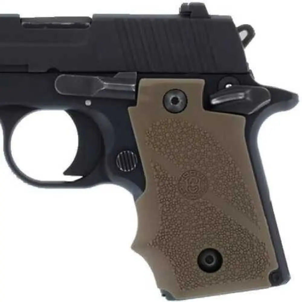 Hogue Sig P238 Grips Rubber W/finger Grooves Desert Tan 38003