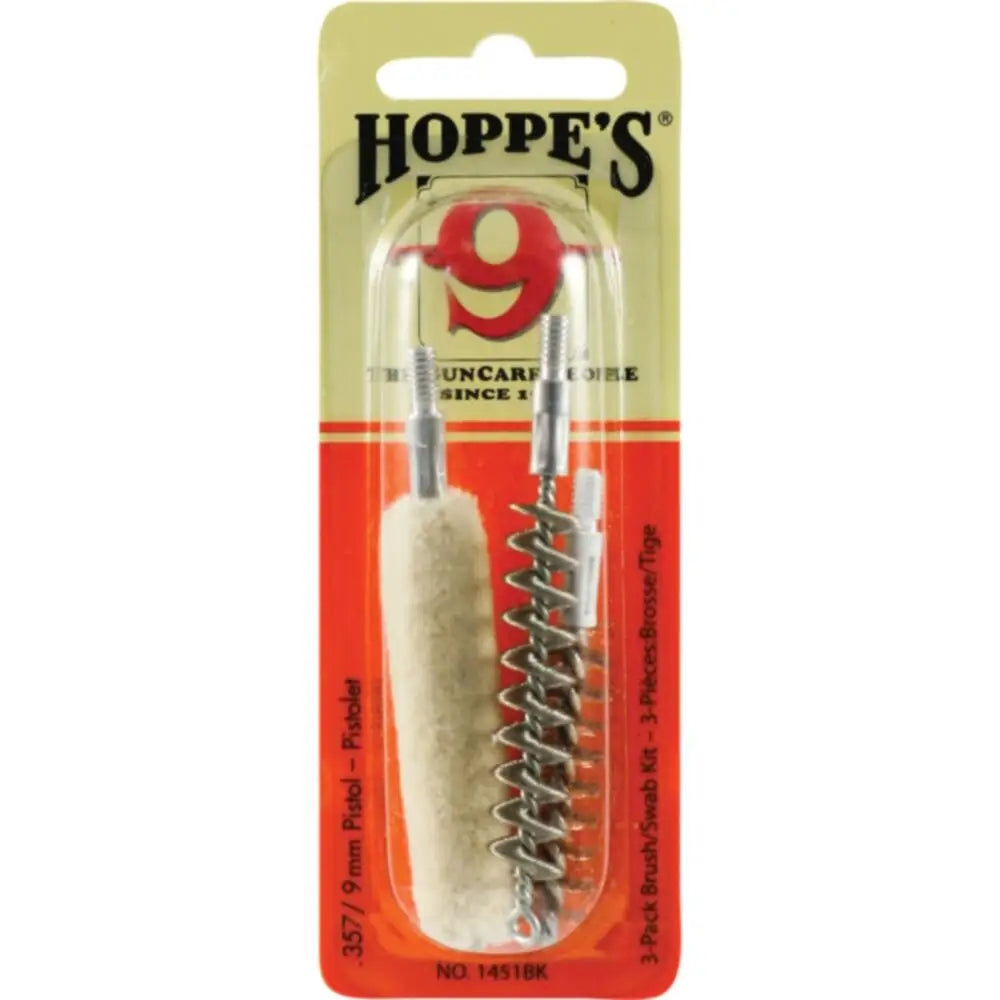 Hoppe’s Cleaning Brushes Mops and Swabs 3-pack Brush/swab Kit.357/9mm Buy at Faith and Freedom Outdoors