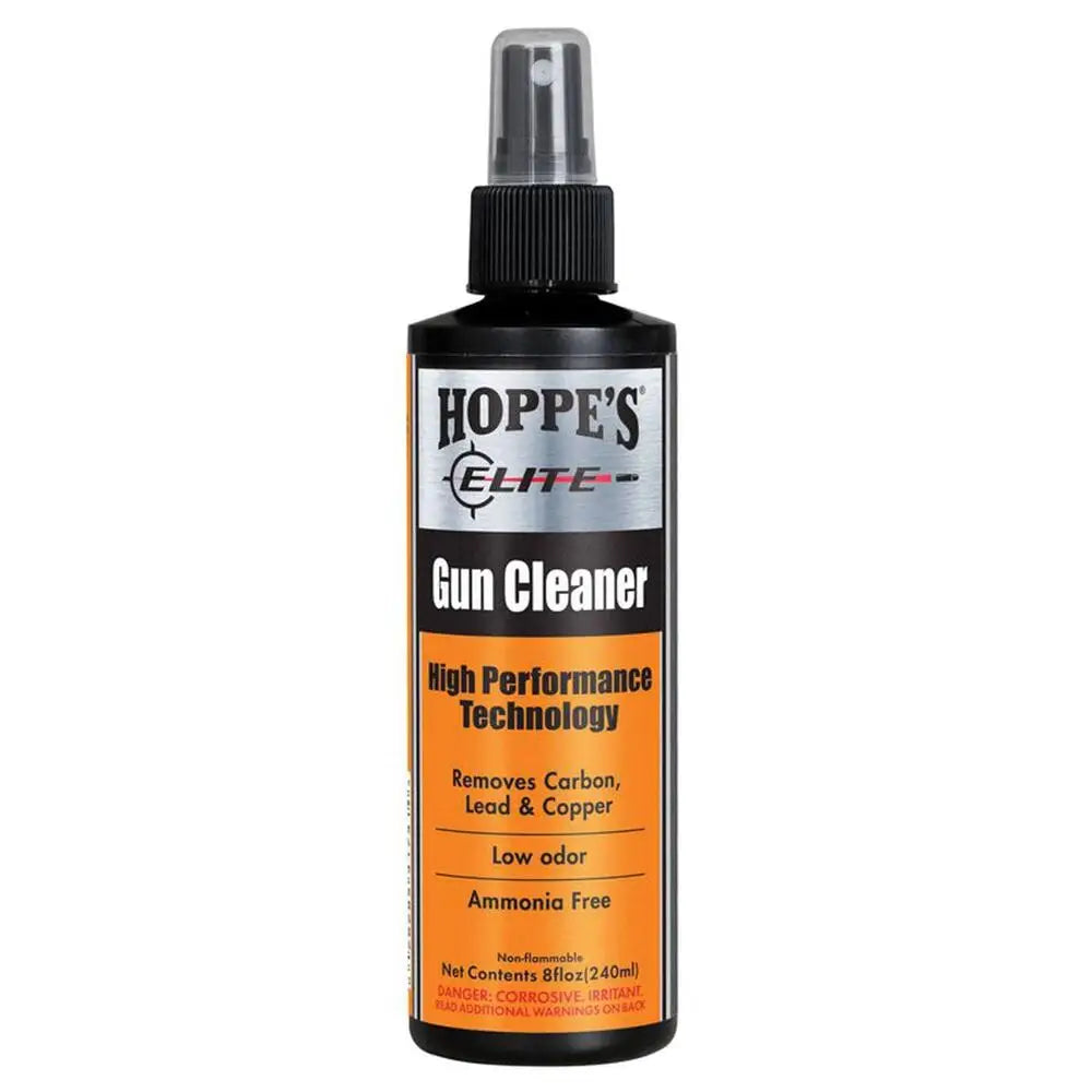 Hoppe’s Gun Oils & Cleaning Solvents Elite Cleaner 8 Oz Spray Bottle Buy at Faith and Freedom Outdoors