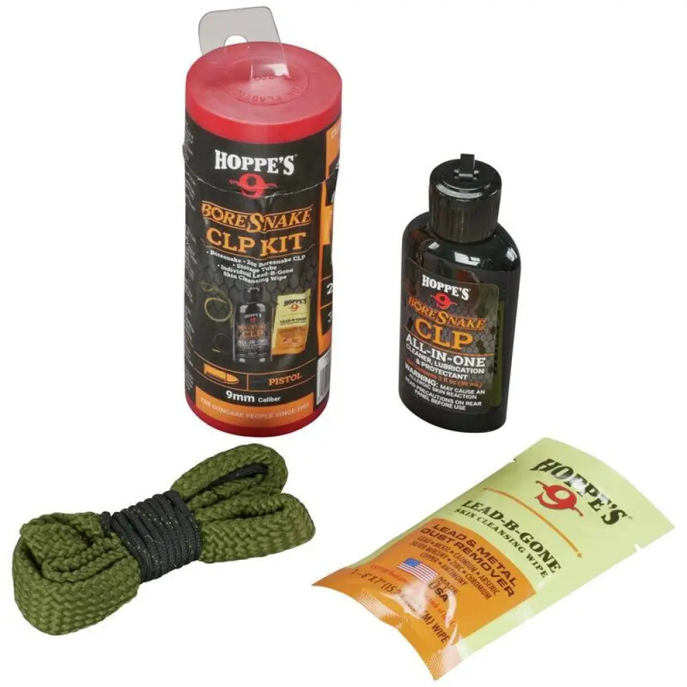 Hoppe’s Shooting|gun Cleaning Kits Boresnake Clp 9mm Pistol Kit Buy at Faith and Freedom Outdoors