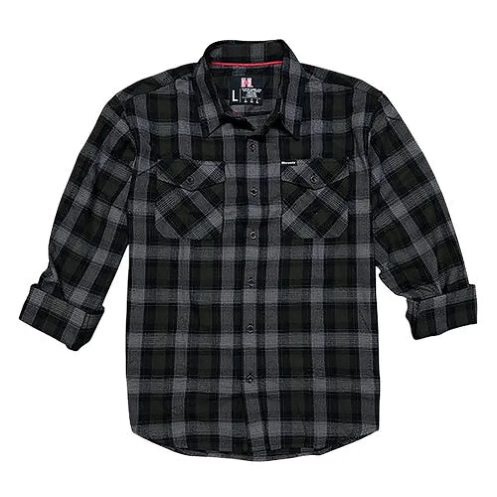 Horizon Design 32203 Flannel Shirt Large Navy/black/gray Cotton/polyester Relaxed Fit Button Up