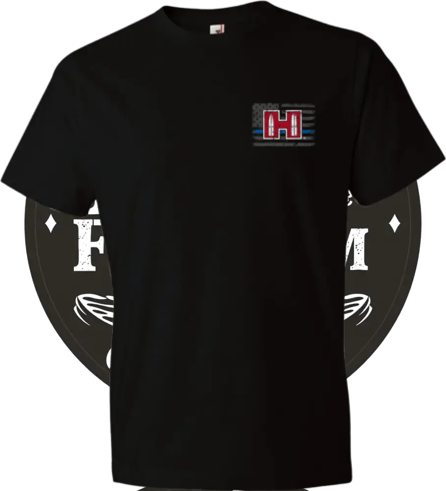 Hornady Gear 30764 T-shirt Blue Line Black Short Sleeve Xl
