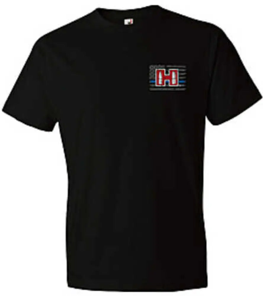 Hornady Gear 30765 T-shirt Blue Line Black Short Sleeve 2xl