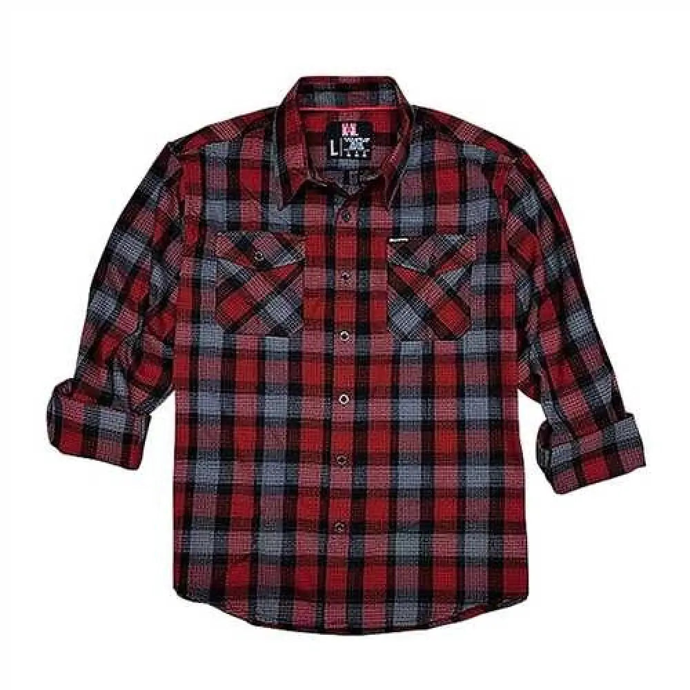 Hornady Gear 32196 Flannel Shirt 3xl Red/black/gray Cotton/polyester Relaxed Fit Button Up