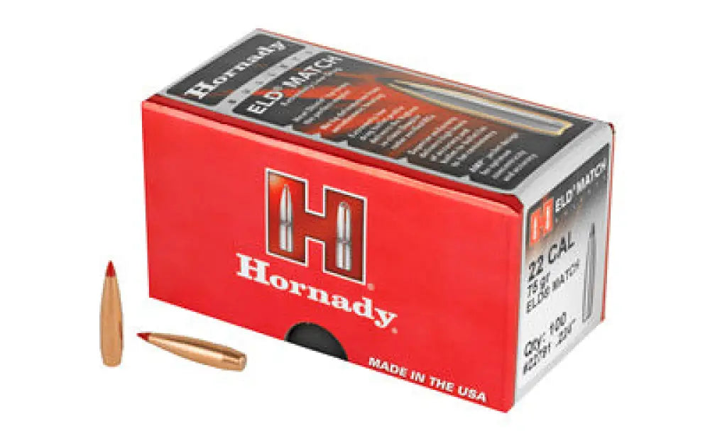 Hrndy Eld-m 22cal.224 75gr 100ct Buy at Faith and Freedom Outdoors - Bullets - Eld Match