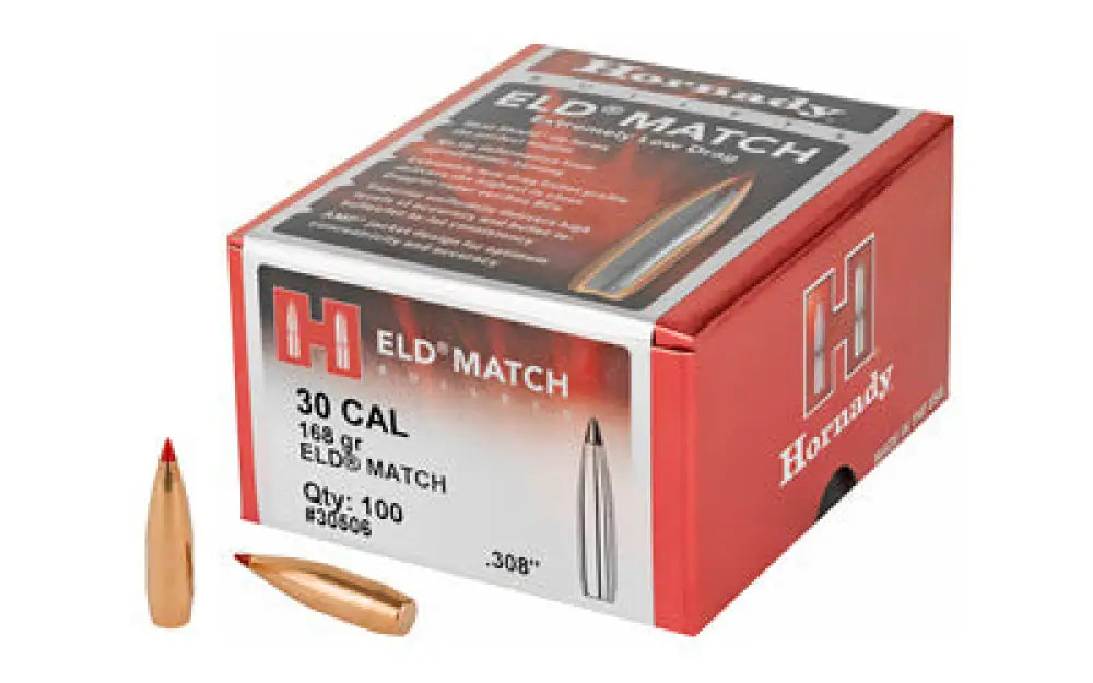 Hrndy Eld-m 30cal.308 168gr 100ct Buy at Faith and Freedom Outdoors - Bullets - Eld Match