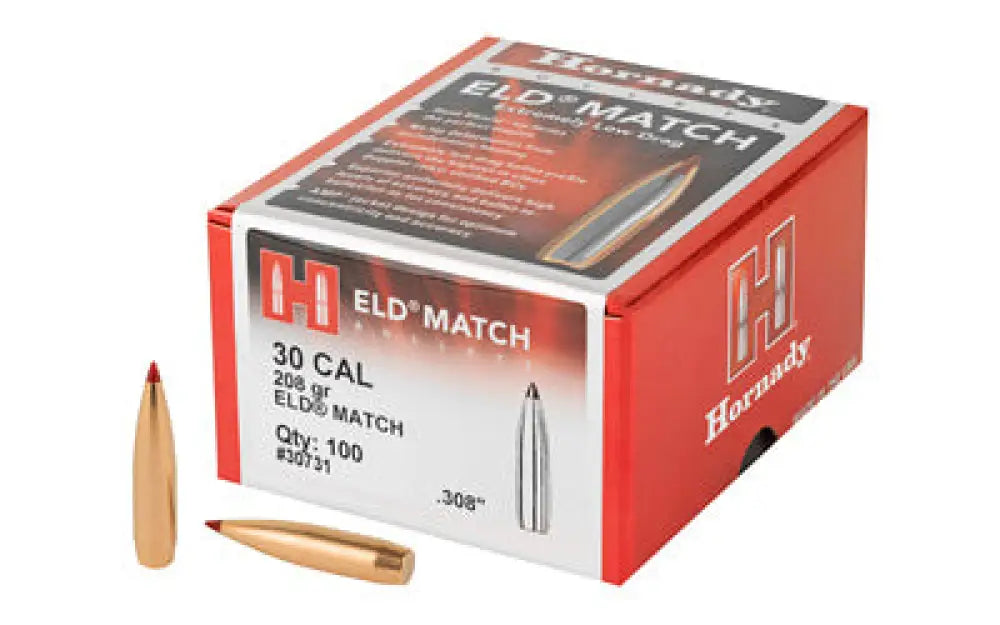 Hrndy Eld-m 30cal.308 208gr 100ct Buy at Faith and Freedom Outdoors - Bullets - Eld Match