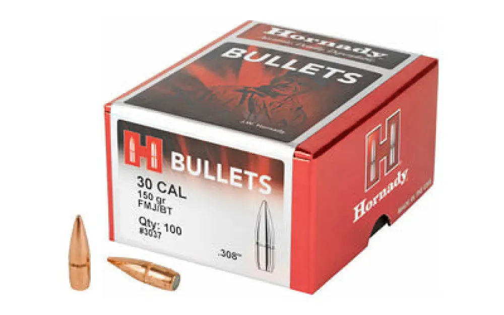 Hrndy Fmj-bt 30cal.308 150gr 100ct Buy at Faith and Freedom Outdoors - Bullets - Boat Tail