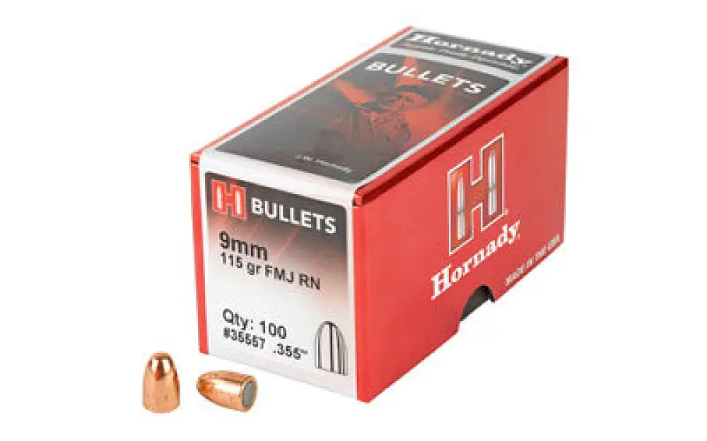 Hrndy Fmj-rn 9mm.355 115gr 100ct Buy at Faith and Freedom Outdoors - Bullets - Round Nose