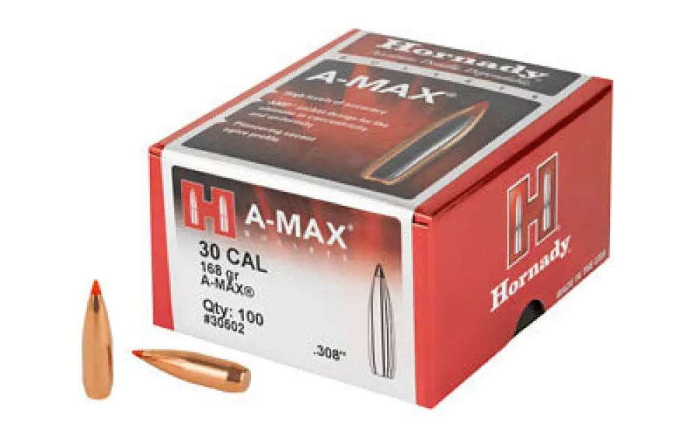 Hrndy Match A-max 30cal 168gr 100ct Buy at Faith and Freedom Outdoors - Bullets - A-tip