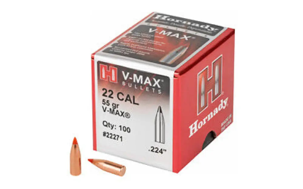 Hrndy V-max 22 Cal.224 55gr 100ct Buy at Faith and Freedom Outdoors - Bullets - V-max