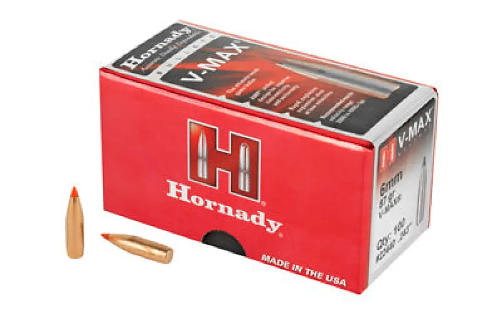 Hrndy V-max 6mm.243 87gr 100ct Buy at Faith and Freedom Outdoors - Bullets - V-max