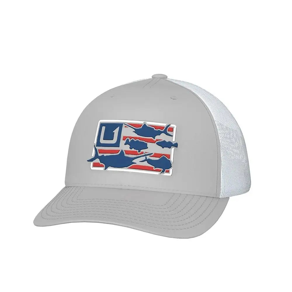 Huk Caps Hats & Beanies Huk Trophy Flag Trucker Hat Buy at Faith and Freedom Outdoors