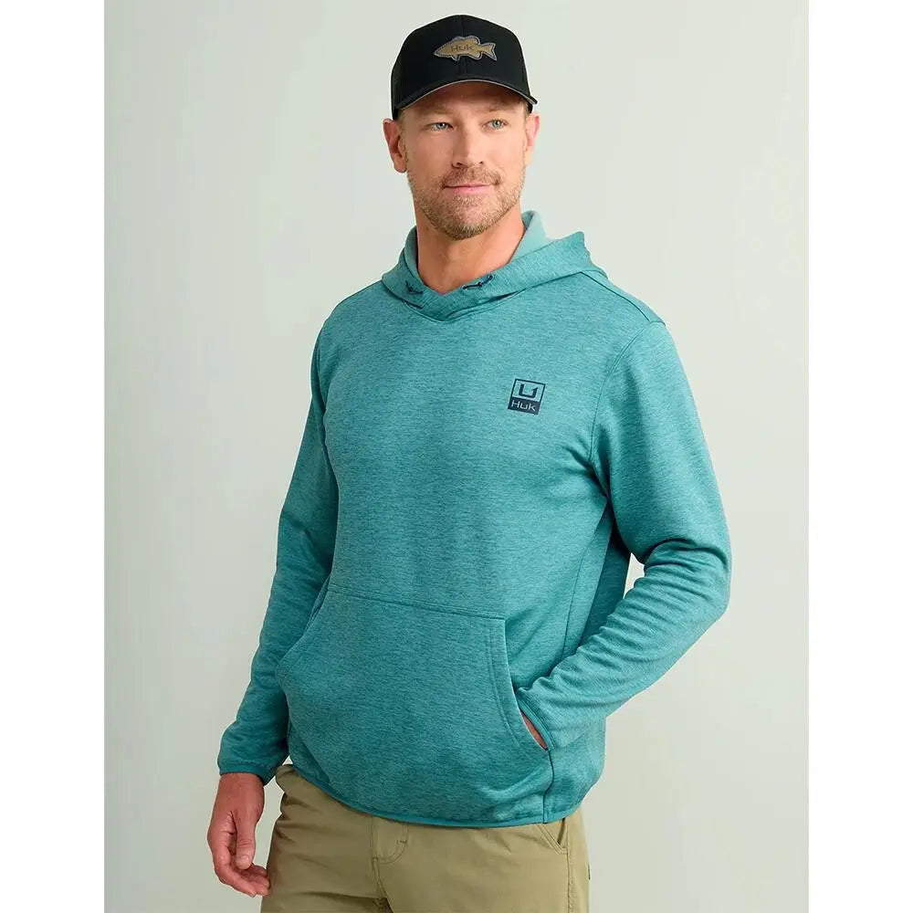 Huk Hoodies & Sweatshirts Huk Huk’d Up Performance Fleece Hoodie Storm Blue Heather m Buy at Faith and Freedom Outdoors