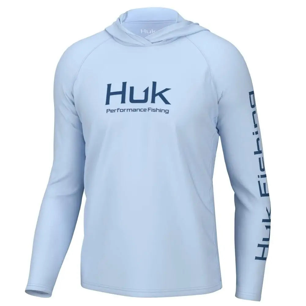Huk Hoodies & Sweatshirts Huk Vented Pursuit Long Sleeve Hoodie Ice Water s Buy at Faith and Freedom Outdoors