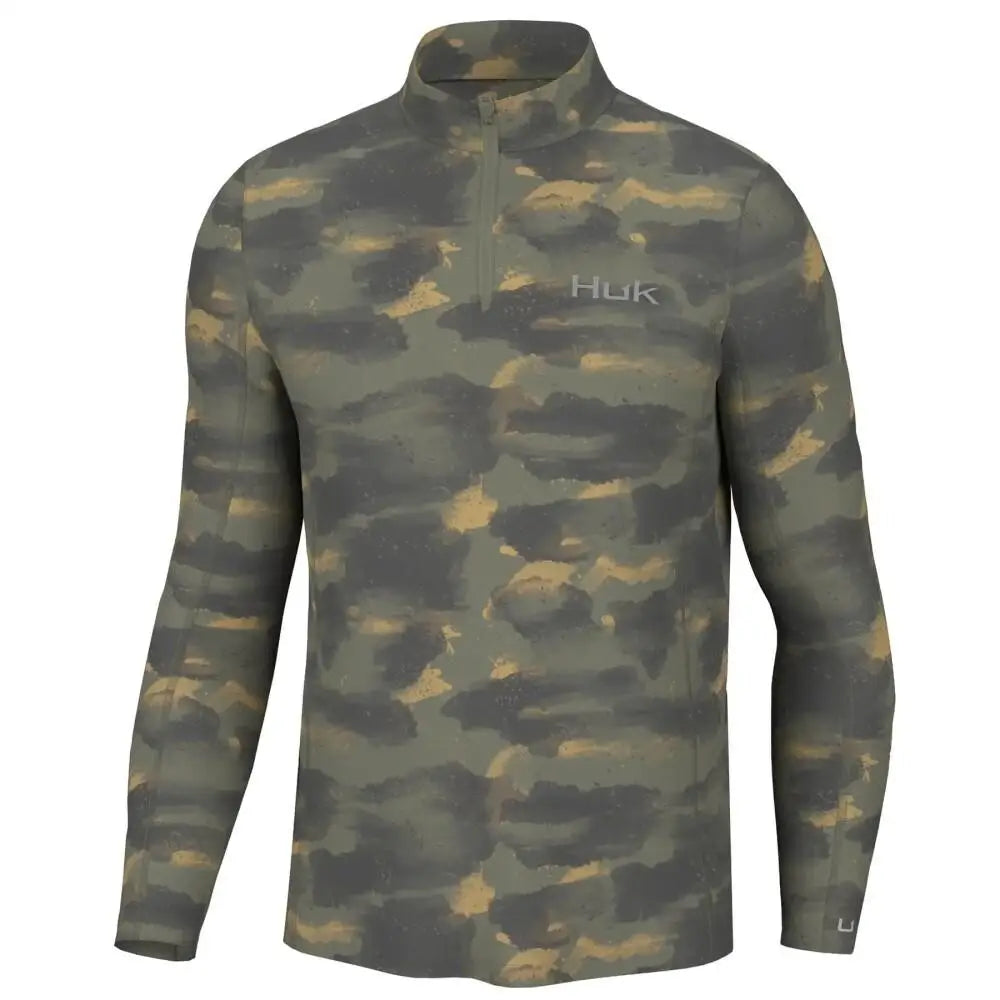 Huk Long Sleeve Shirts Huk Camden Coldfront 1/4 Zip Shirt Moss Xl Buy at Faith and Freedom Outdoors