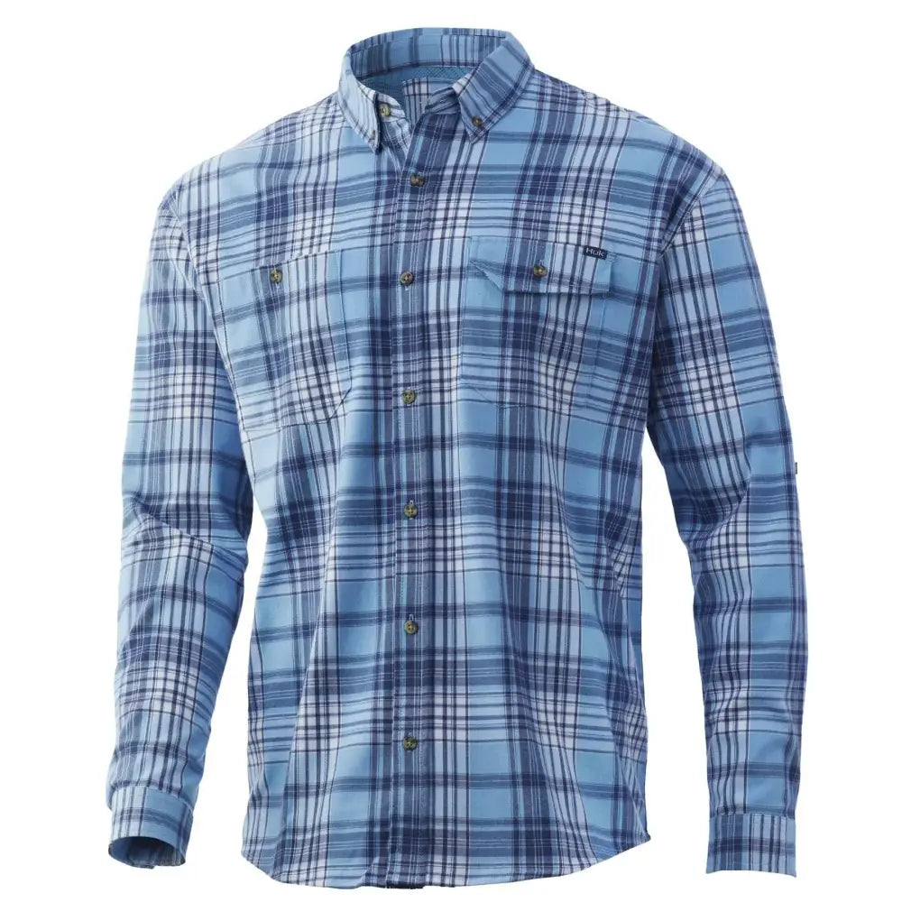 Huk Long Sleeve Shirts|clothing & Footwear Huk Rutledge Fishing Flannel Baltic Sea s Buy at Faith and Freedom Outdoors