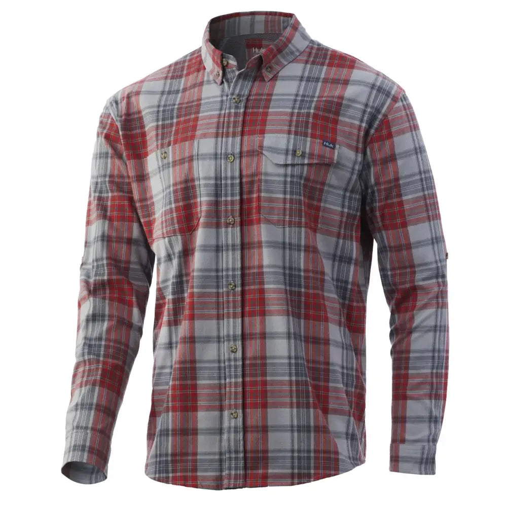 Huk Long Sleeve Shirts|clothing & Footwear Huk Rutledge Fishing Flannel Volcanic Ash s Buy at Faith and Freedom Outdoors