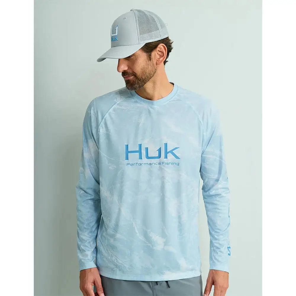 Huk Long Sleeve Shirts Huk Mossy Oak Pursuit Performance Crew Shirt Mo Stormwater Bonefish m Buy at Faith and Freedom