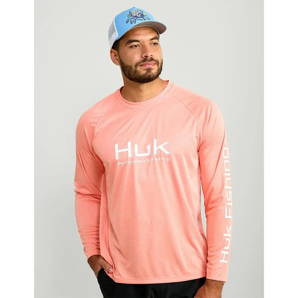 Huk Long Sleeve Shirts Huk Vented Pursuit Shirt Fresh Salmon Heather 3xl Buy at Faith and Freedom Outdoors