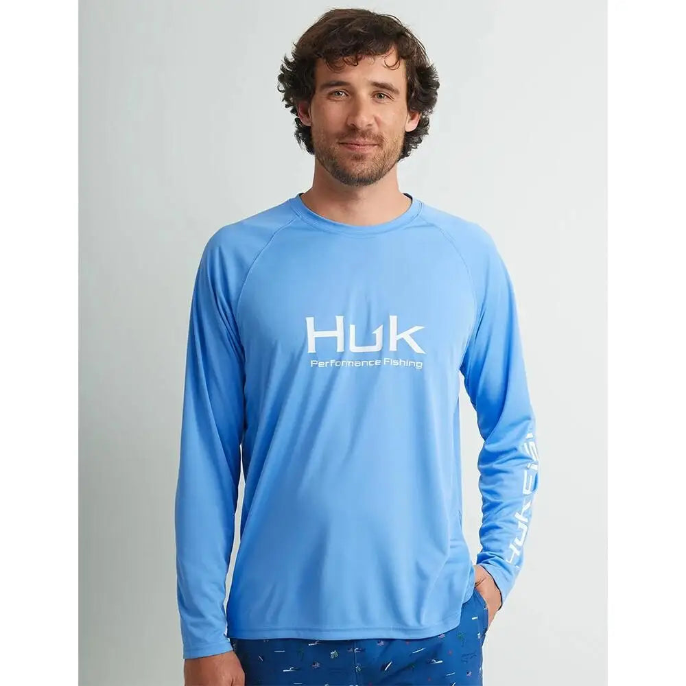 Huk Long Sleeve Shirts Huk Vented Pursuit Shirt Marolina Blue l Buy at Faith and Freedom Outdoors