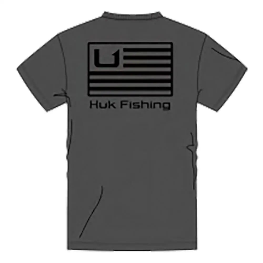 Huk Short Sleeve Shirts Huk and Bars Shirt Volcanic Ash l Buy at Faith and Freedom Outdoors