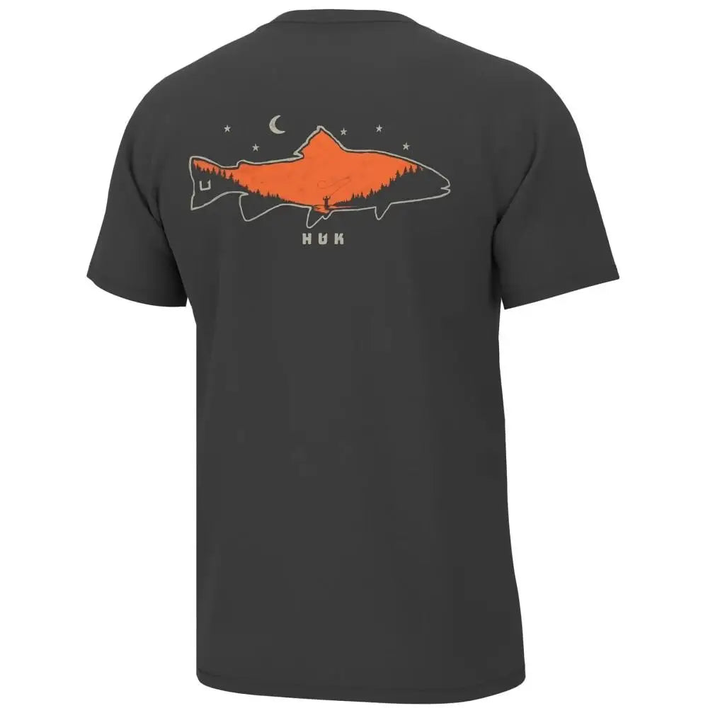 Huk Short Sleeve Shirts|clothing & Footwear Huk Moon Trout Shirt Volcanic Ash s Buy at Faith and Freedom Outdoors
