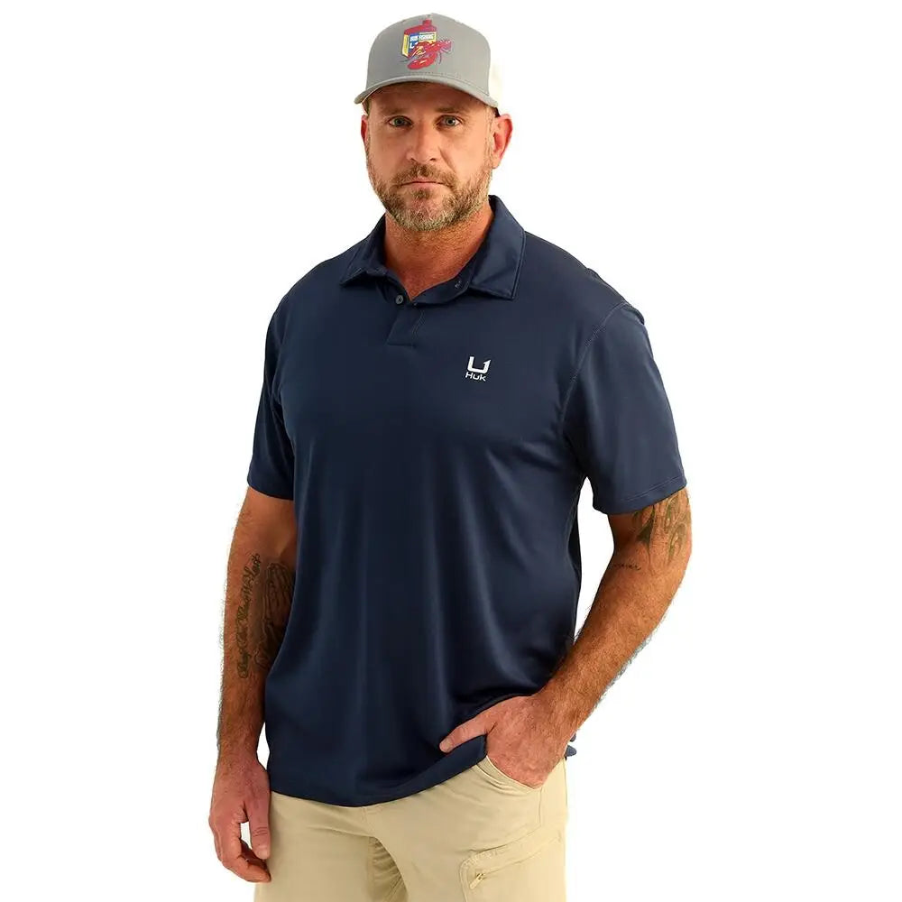 Huk Short Sleeve Shirts Huk Icon Polo Shirt Naval Academy Xl Buy at Faith and Freedom Outdoors