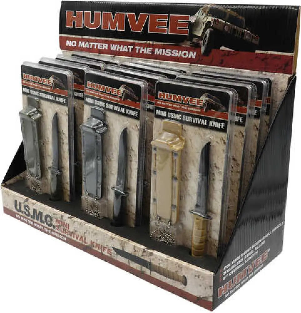 Humvee Adventure Gear Hmv-db-usmc Combat Knife Display 3.5’’ Usmc - Hmv-db-usmc