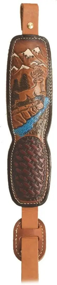 Hunter Company Inc Slings Prohunter Leather Sling - Jumping Deer Graphic Buy at Faith and Freedom Outdoors