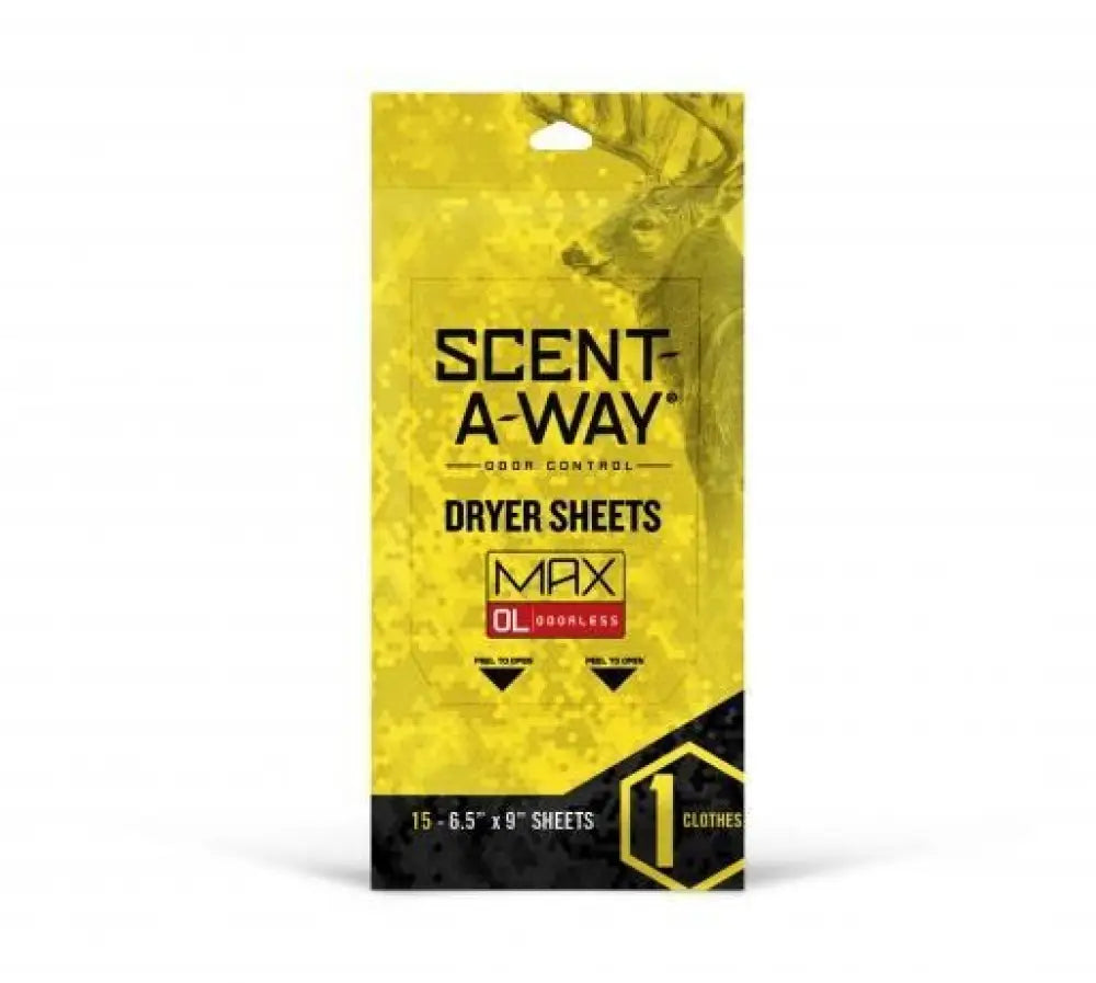 Hunters Specialties Laundry Detergent Scent-a-way Max Odorless Dryer Sheets 15/ct Buy at Faith and Freedom Outdoors