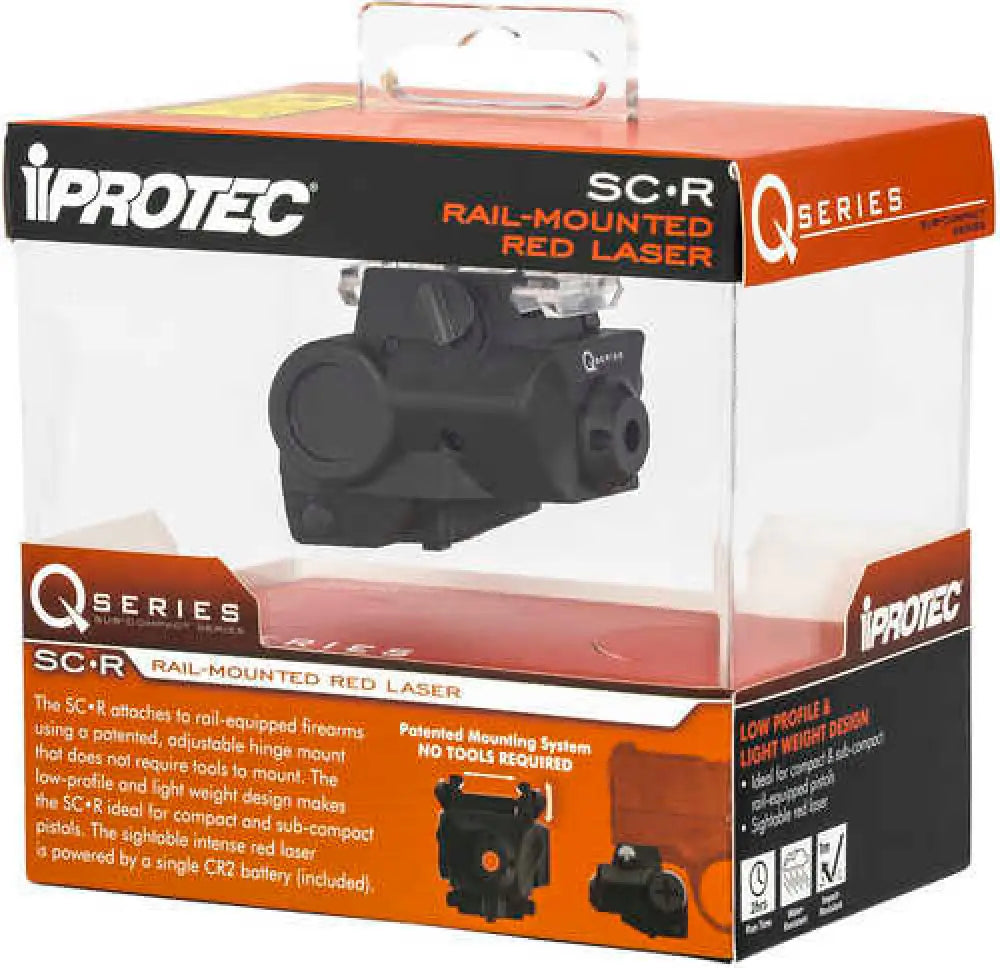 Iprotec Q-series Sc-r 5mw 650 Nm Wavelength Red Laser Black for Compact Subcompact Pistols - 6116