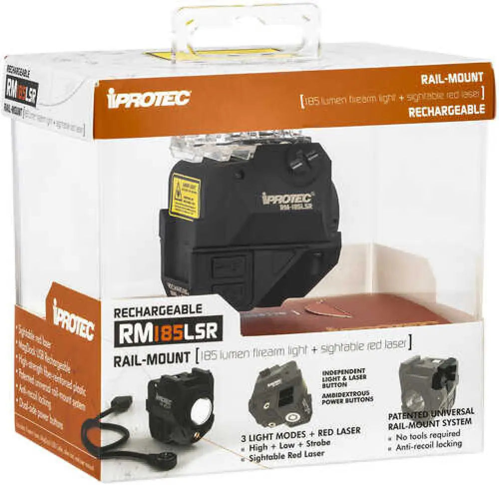 Iprotec Rechargeable 56 Lumens Low-185 Hight White Light 5mw 650 Nm Wavelength Red Laser - Ipr-sps-0003