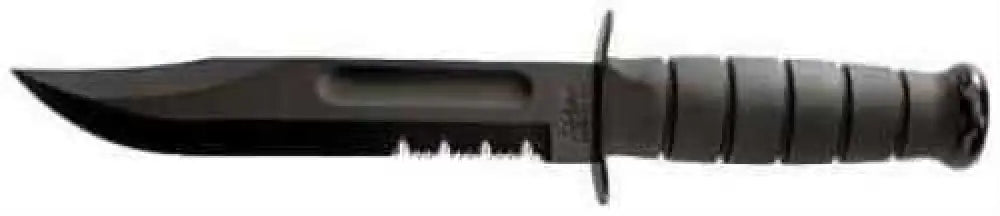 Ka-bar Black Fighting/utility Knife 2’’ Serrated Edge W/ Leather Sheath 2-1212-3