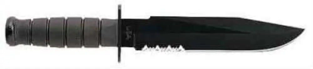 Kabar Fighter Fixed Blade Knife 8’’ 1095 Cro-van/black Kraton g Plain Clip Point with Leather Sheath 1271 - 2-1271-0