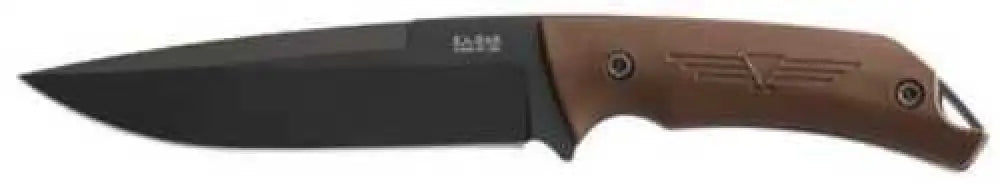 Kabar Jarosz Fixed Blade Knife 6.25’’ 1095 Cro-van/black Brown Ultramid Plain Clip Point with Celcon Sheath 7503