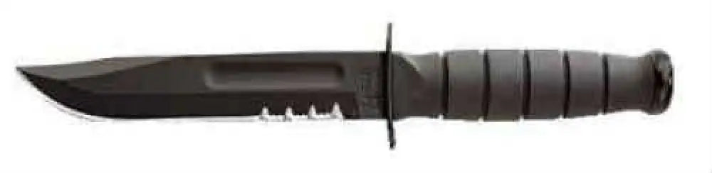 Kabar Ka-bar Short Fixed Blade Knife 1095 Cro-van/black Combo Clip Point Glass Filled Nylon Sheath 5’’ Black Kraton g