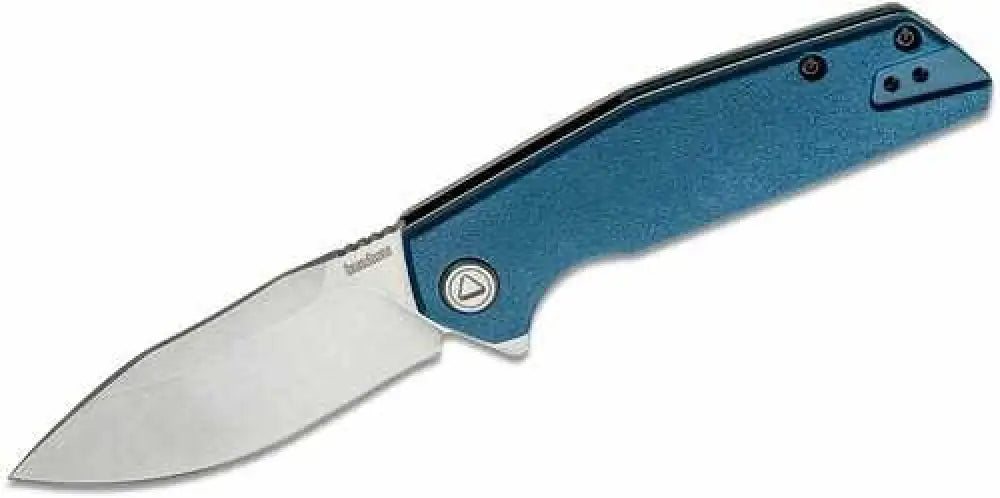 Kershaw 2036 Lucid 3.20’’ Folding Clip Point Plain Stonewashed 8cr13mov Ss Blade/blue/stonewashed Glass Filled Nylon/ss