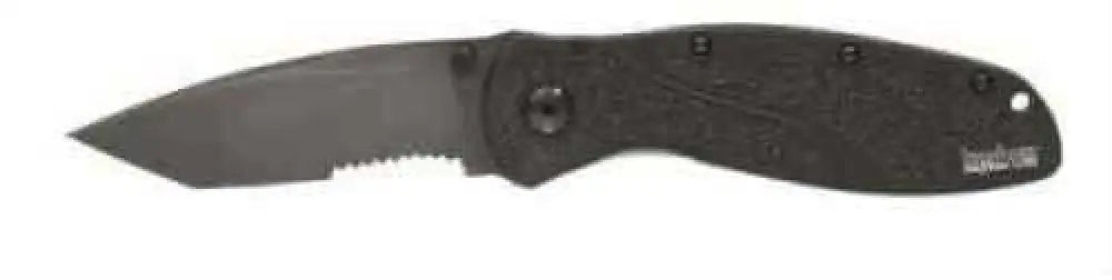 Kershaw Blur Folding Knife/assisted 14c28n/stone Washed Combo Drop Point Thumb Stud/pocket Clip 3.375’’ Black Anodized