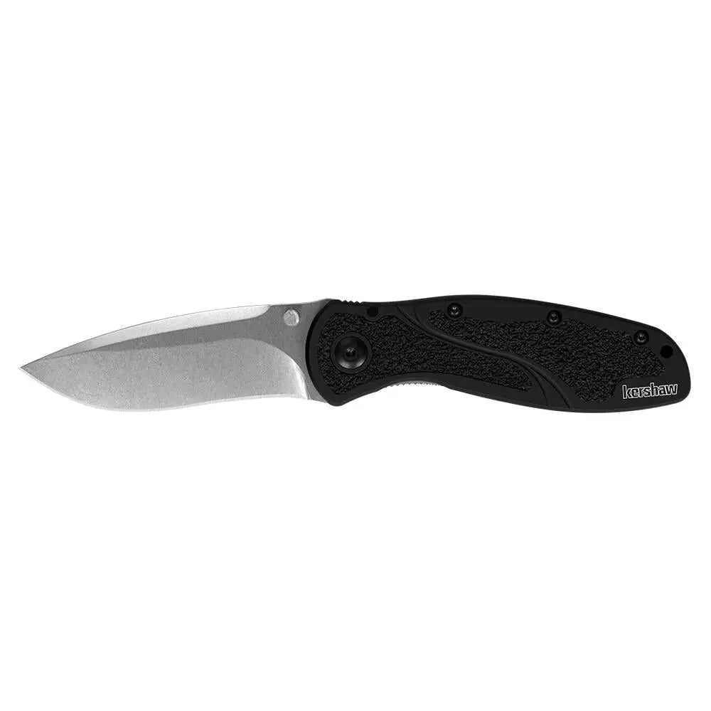 Kershaw Knives & Edged Tools|knives Blur Folding Knife 3-2/5’’ Stonewashed Drop Point Blade Black Buy at Faith