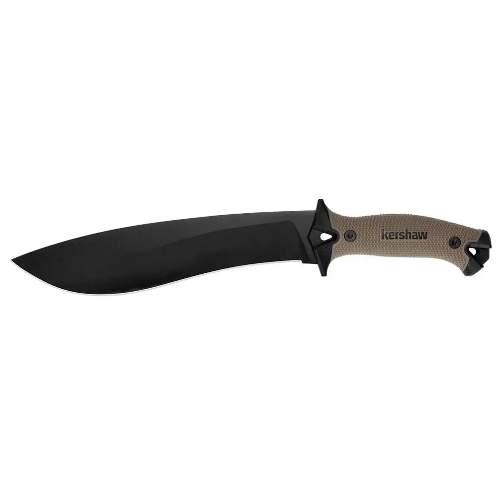 Kershaw Knives & Edged Tools|knives Camp 10 Fixed Machete Knife 10’’ Recurve Blade Tan and Black Buy at Faith