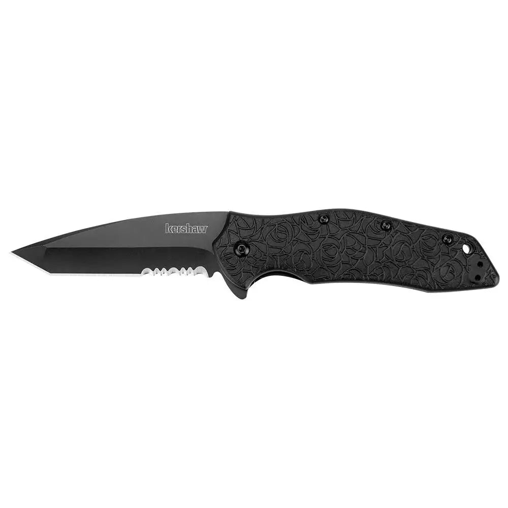 Kershaw Knives & Edged Tools|knives Kuro Folding Knife 3-1/10’’ Partially Serrated American Tanto Blade Black Buy