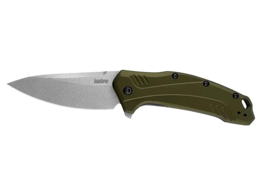 Kershaw Knives & Edged Tools|knives Link Drop Point Knife Olive Aluminum (3.25’’ Stonewash 20cv) Buy at Faith
