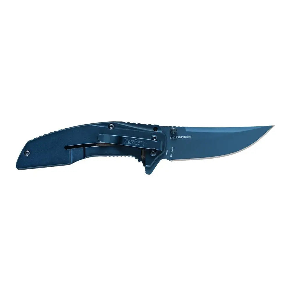 Kershaw Knives & Edged Tools|knives Outright Folding Knife 3’’ Trailing Point Blade Blue Black Buy at Faith and Freedom
