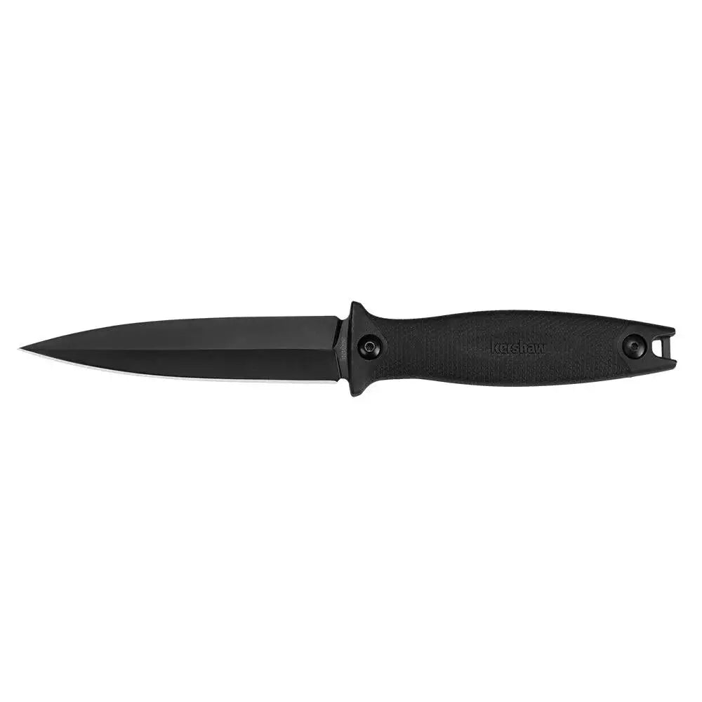 Kershaw Knives & Edged Tools|knives Secret Agent Fixed Boot Knife 4-2/5’’ Spear Point Black with Sheath Buy at Faith